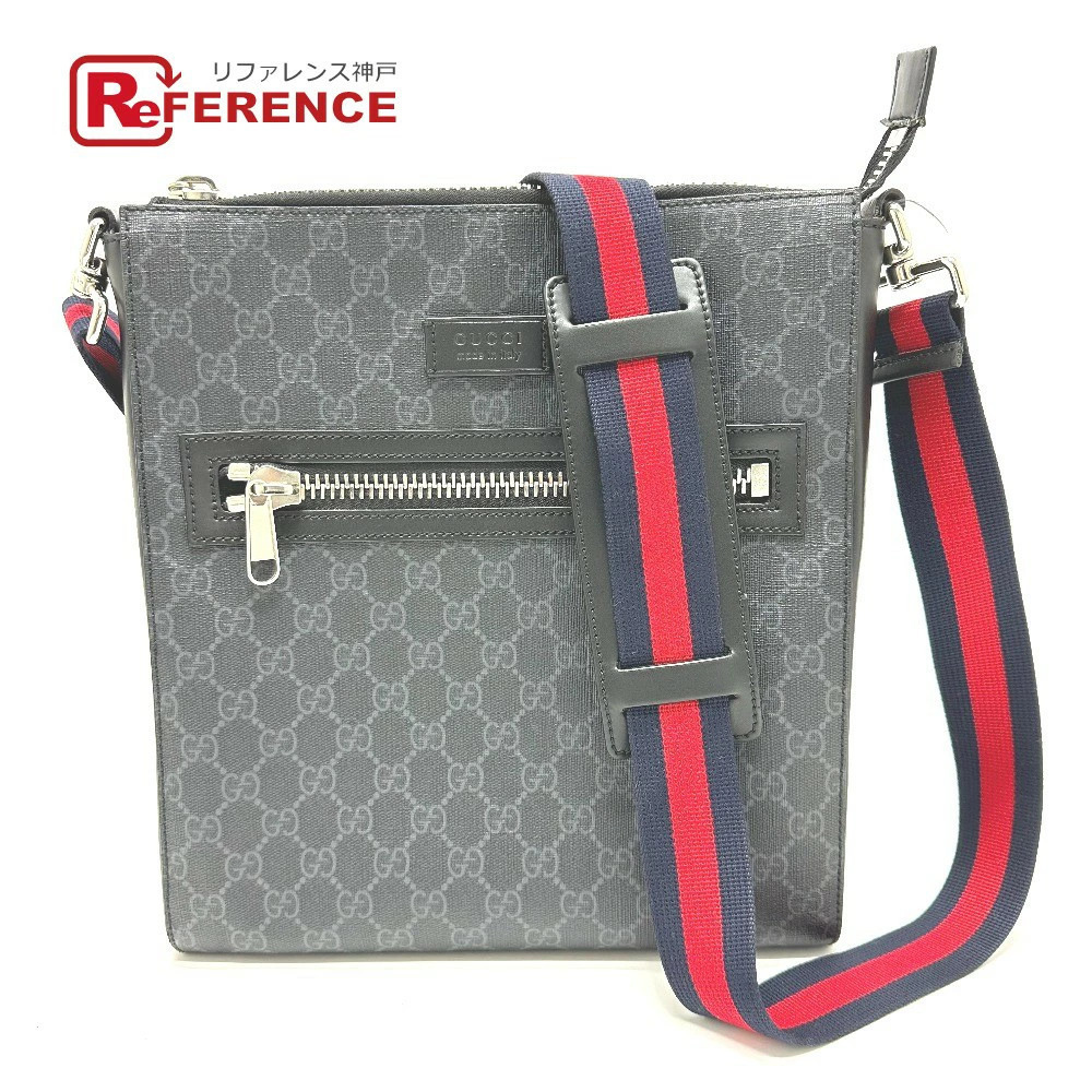 GUCCI GG Messenger Bag Shoulder Supreme Canvas Black